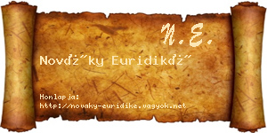 Nováky Euridiké névjegykártya